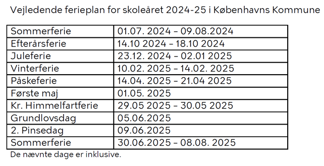 Ferieplan | Roed